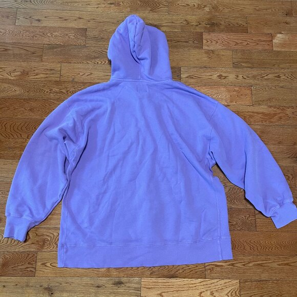 GUC Aritzia TNA Cozy Fleece Full Zip Sweater Hoodie Pastel Lavendar Purple Sz 3 - Picture 3 of 3